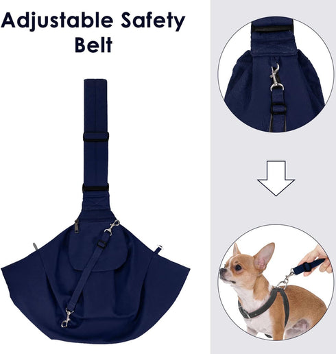 Lukovee Pet Sling, Adjustable Hand Free Dog Carrier, Breathable Cotton Tote Bag for Small Pets