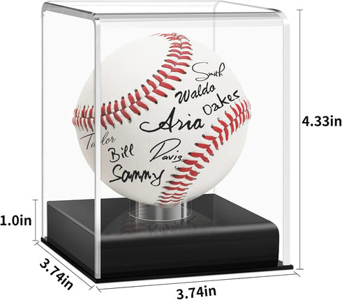 FavorFishFans (1 Baseball Display Case, UV Protected Acrylic Cube, Clear Case for Memorabilia and Autographed Balls PC)