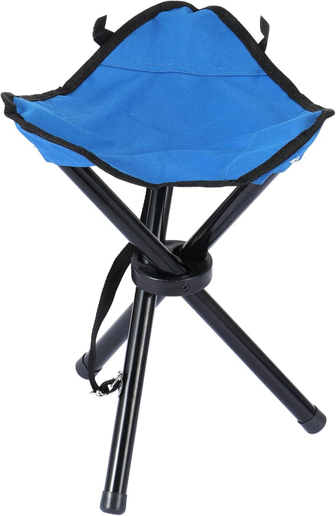 KKONHII Small Travel Folding Camping Stool,17 Inch Folding Outdoor Tripod Seats Blue Portable