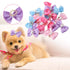HEEPDD 20pcs Pet Grooming Bows with Faux Pearls - Hair Bands for Cats, Dogs, Kittens, Puppies
