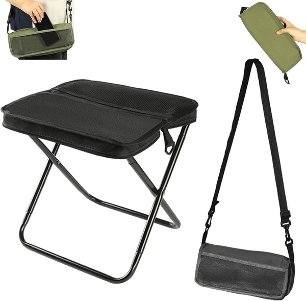 Generic Foldable Backpack Stool, Pocket Chair, Portable Mini Outdoor Camping Folding Seat, Ultra-Lightweight