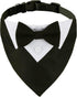 ADOGGYGO Formal Dog Tuxedo Wedding Bandana Collar with Bow Tie, Adjustable Dog Bowtie Collar for Small Medium Large