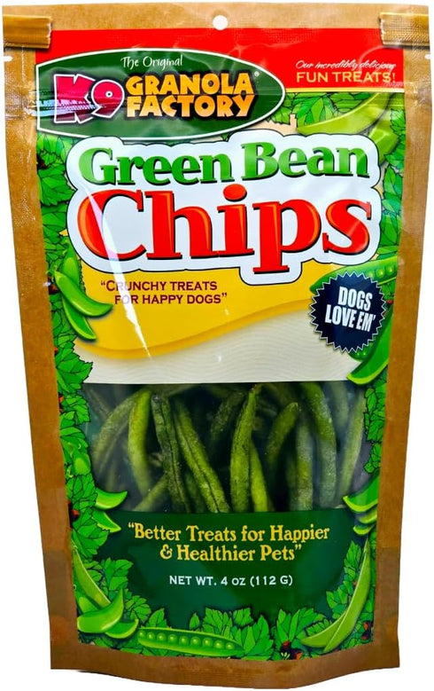 K9 Granola Factory Green Bean Chips Dog Treats, 5oz, Pack of 3
