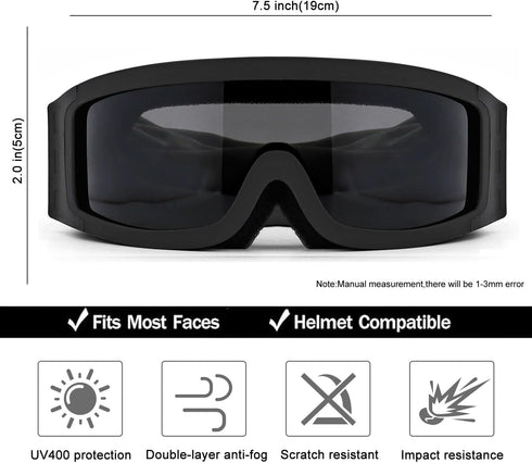 SPOSUNE Anti Fog Airsoft Goggles with 3 Interchangeable Lenses and UV400 Protection for Tactical Use