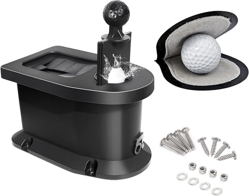 Golf Cart Ball Washer and Club Cleaner Kit with Mounting Bracket, Universal & Detachable for EZGO, Club Car, Yamaha