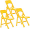 Set of 3 Yellow Folding Chairs for Wrestling Action Figures