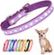 Cute Dazzling Sparkling Elegant Fancy Suede Leather 1 Rows Bling Rhinestone Crystal Jeweled Small Pet Collar (Purple, S)