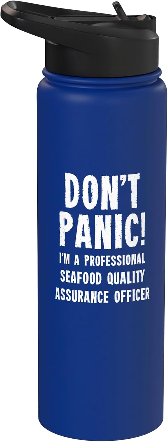 Fishing Boat Crew T-Shirts & Gifts Seafood Quality Assurance Officer Stainless Steel Insulated Water Bottle
