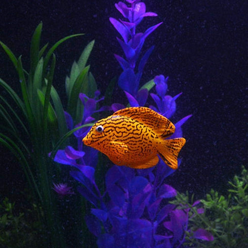 Tnfeeon 4PCS Luminous Simulation Fish, Colorful Silicone Floating Tropical Fish Aquarium Decoration Ornament