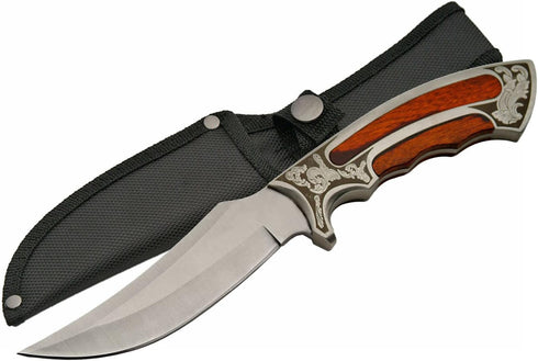 SZCO Supplies 10" Silver Gentleman Hunting Knife, Stainless Steel Skinning Knife