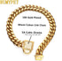 Gold Dog Chain Collars with ID Tag and Bell, 10mm/14mm/18mm 18k Stainless Steel Miami Cuban Link Chew Proof (18mm,