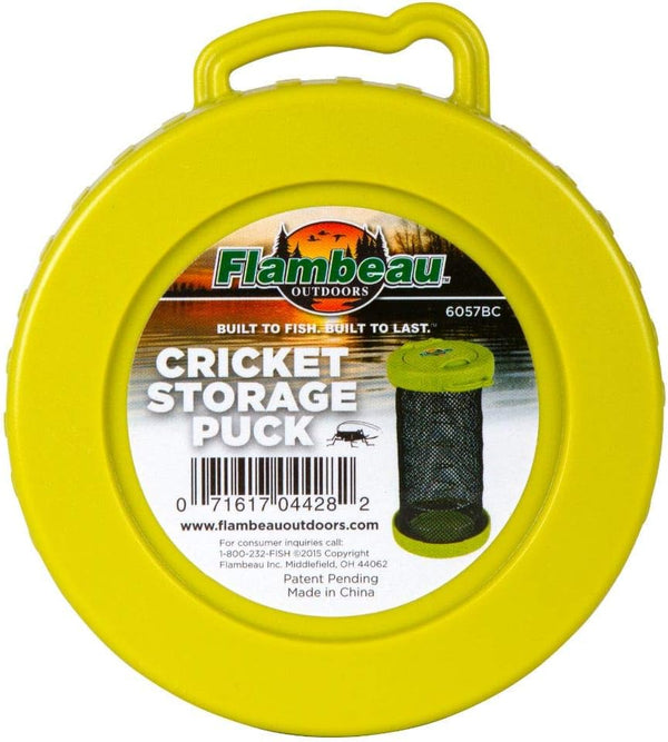 Flambeau Outdoors 6057BC Cricket Storage Puck, Portable Netted Fishing Bait Storage, Lime Green/Black