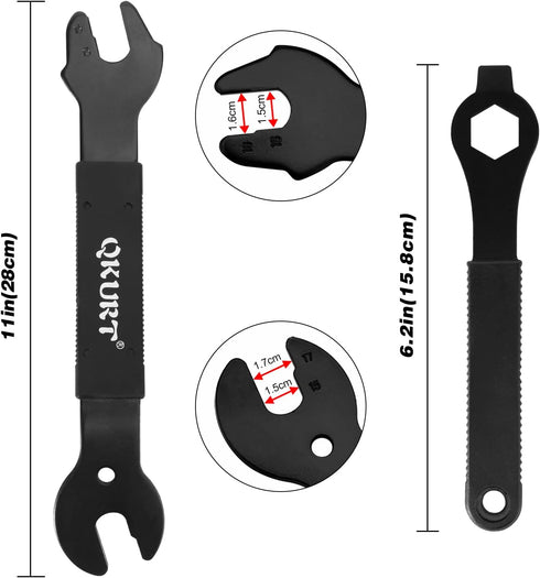 Oumers Bike Crank Puller Tool Set, Bike Crank Extractor Bike Bottom Bracket Remover 17mm 16mm 15mm Spanner Wrench Fit for Removing Bicycle Crank by Oumers