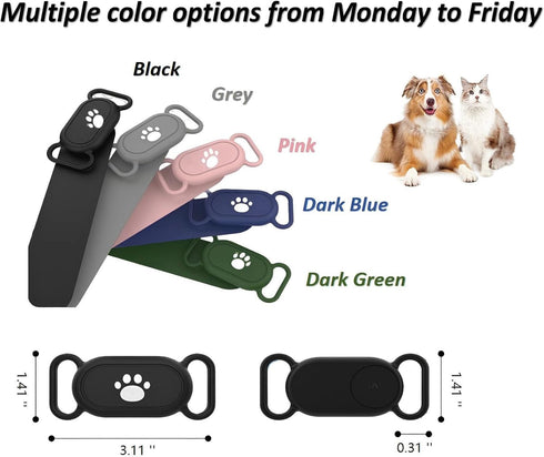 5 Pack Dog Collar Holder for Samsung Galaxy Smarttag 2, Waterproof Silicone Tracker Case Holder for Pets