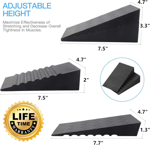 Squat Wedge Height Adjustable Slant Board for Heel Elevated Squats, Calf Stretcher Block for Mobility and Strength