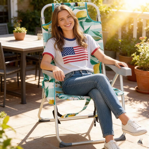NAICKUC Backpack 5-Positions Folding Tall Beach Chairs for Adults, Adjustable Portable Recliner, Aluminum Frame