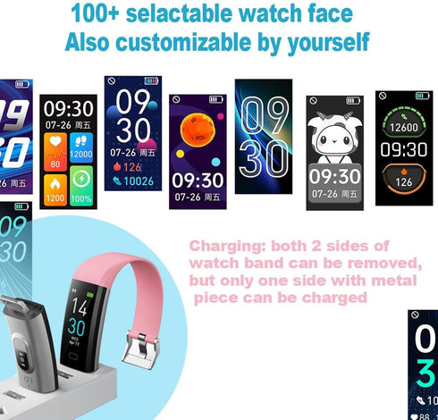 Fitness Tracker with Blood Pressure, Heart Rate, Blood Oxygen Monitor, Health Tracker for Kids, Men, Women