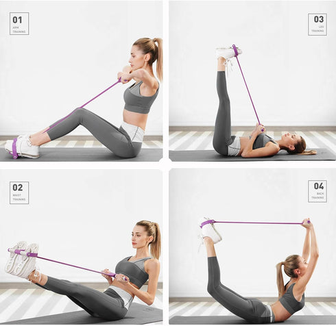 Pedal Resistance Band - Multifunction Yoga Workout Equipment for Sit-up Exercise at Home Gym