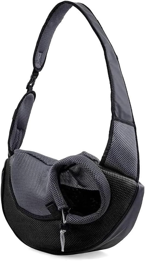 Dog Sling Carrier, Breathable Mesh Bag for Small Dogs Cat Carrier (Fits 3 lbs to 6 lbs Pets), Black