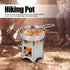 Outdoor Mountaineering Pot, Portable Camping Cooker with Foldable Handle for Hiking and Camping
