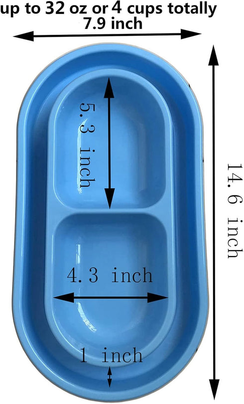 Ant Away Cat Dog Pet Food Bowl, 32 Oz Dish for Small to Medium Dogs Cats by With You6688