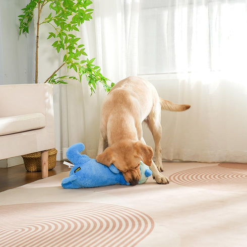 Hero Giant Chuckles Plush Dog Toy - Durable Squeaky Toy with Grunt Squeaker, XL, Rhino