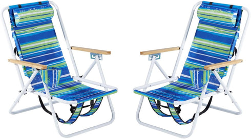 Pinikuyiro 2 Pack Lightweight Portable Camping Beach Chair, Outdoor Folding Beach Chairs with
