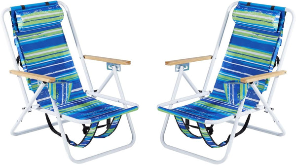 Pinikuyiro 2 Pack Lightweight Portable Camping Beach Chair, Outdoor Folding Beach Chairs with