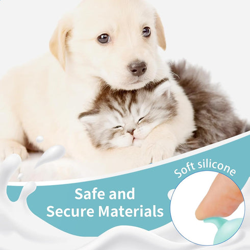 Xuandea 5Pack Kitten Bottle for Nursing Puppy Milk Kitten Bottles Feeding Kit Silicone Nipple for Newborn Pets Kittens