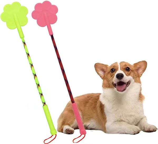 2 Pcs Dog Training Stick, Durable Silicone Whip with Non-Slip Grip for Indoor & Outdoor Training (Pink + Green)