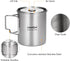LIXADA 750ml Stainless Steel Camping Cup Pot with Foldable Handles and Lid
