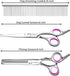 Dog Grooming Scissors for Dogs with Safety Round Tips, 3 in 1 Dog Scissors for Grooming, Curved Dog Grooming Scissors,Professional Pet Grooming Shears Set for Dogs and Cats, Pink by SCEDREAM