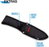 MTech USA Fixed Blade Knife, Grey TiNite Coated Stainless Steel Blade with Black Nylon Fiber Handle, Full Tang