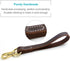 FAIRWIN Leather Short Dog Leash 12" - Traffic Lead Leash for Large Dogs Training and Walking (Width: 3/4") (Brown)
