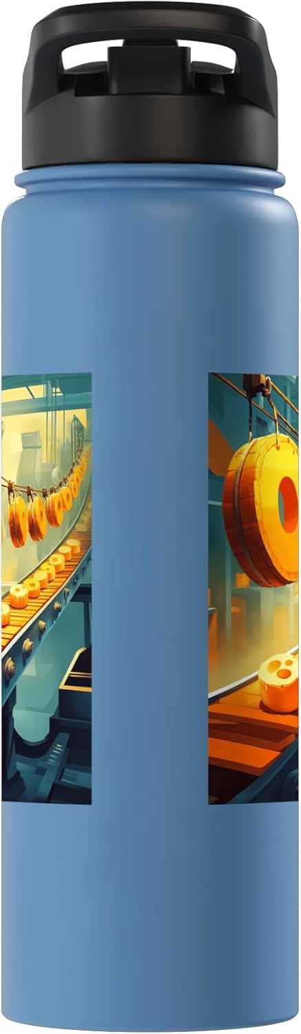 Whimsical Industrial Art for Cheese Enthusiasts Colorful Cheese Factory Conveyer Belt Art for Food Lovers Stainless