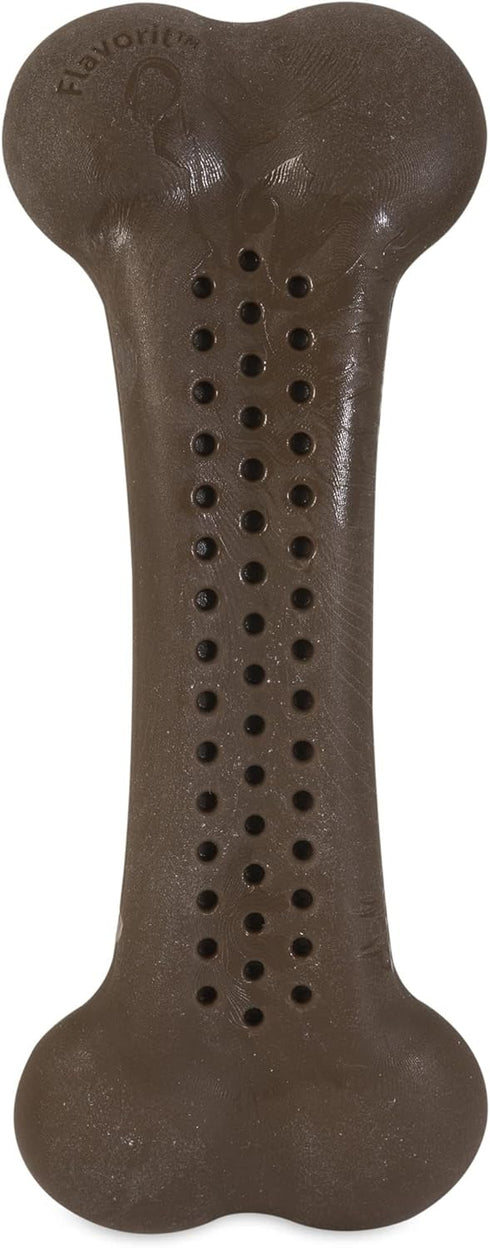 Pet Qwerks Flavorit BarkBone - Fillable Dog Bone for Moderate Chewers, Mesquite Chicken Flavor, 6.75"