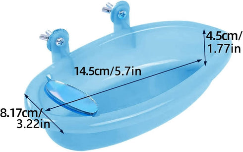 Chenchen Bird Bath with Mirror - Parrot Bathroom Bathtub with Mirror for Small Parrots, Parakeets, Canaries, African