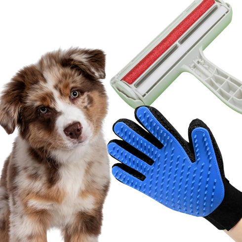 Pet Grooming Set, Washable Hair Remover Tool, Shedding Control & Comfortable Massage Glove for Dogs and Cats