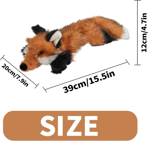 ALL FOR PAWS Dog Squeaky Fox Toy - Stuffed Animal Plush Chew Toy for Large Dogs