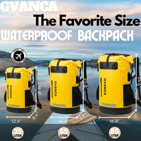 Waterproof Dry Bag Backpack for Kayaking, 35L Roll Top Outdoor Dry Sack for Boating, Sailing, Fishing, Camping