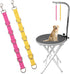 Dog Grooming Extension Strap, Grooming Loop Extender with 6 D-Rings, Rosered & Yellow
