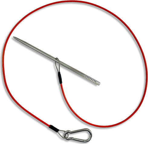 Fish Stringer for Spearfishing - Coated Stainless Steel Cable with Heavy Duty Carabiner