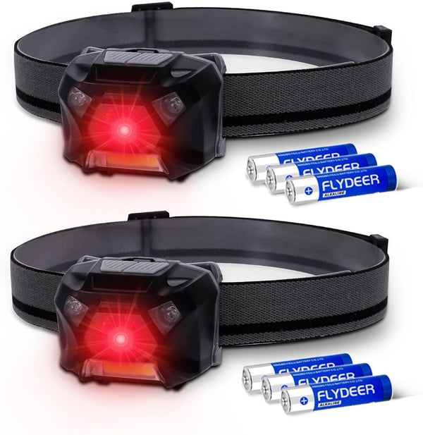 KunHe 2 Pack Red Light LED Headlamps, Bright Head Lamp for Adults, Night Vision and Outdoor Camping