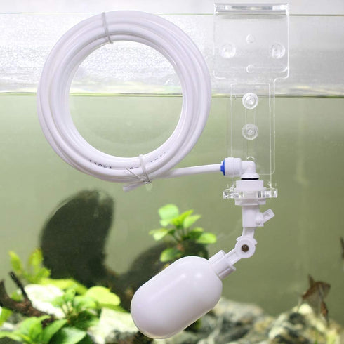 ZAOJIAO Auto-top-Off ATO Solution Auto Water Filler Adjustable Float Valve Mounting Aquarium Sump + 1/4" Tube 3 Meters 9.8ft Pipe RO Water Filter System PE White