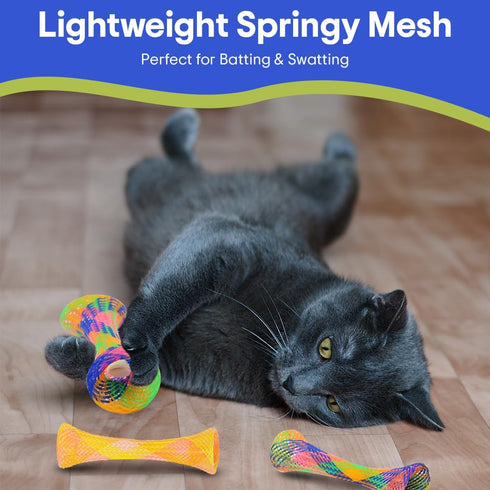 SPOT Kitty Fun Tubes Cat Toy | Interactive Bouncy Toy with Catnip for Cats and Kittens | 3 Pieces