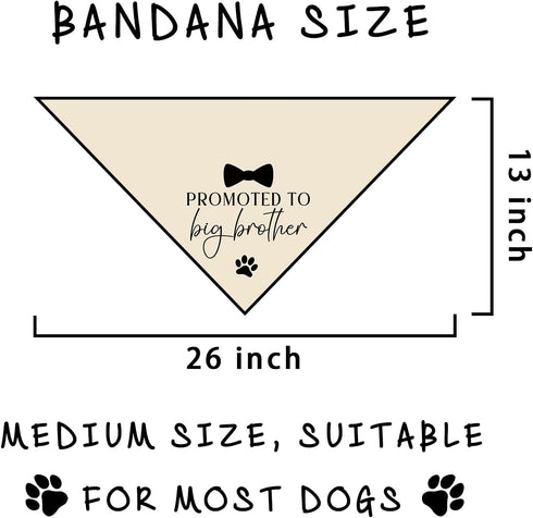 Luptiteuy Promoted to Big Brother Baby Announcement Dog Bandana Gender Reveal Gift Pregnancy Announcement Photo Prop