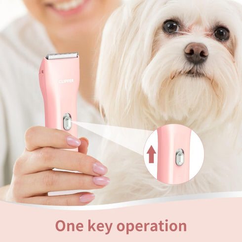Dog Grooming Kit Clipper for Thick Coat - Low Noise Cordless Rechargeable Trimmer for Small and Large Animals