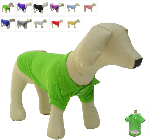 lovelonglong Basic Dog Polo Shirts Premium Cotton, Polo T-Shirts for Large Medium Small Dogs - Two-Button Collar Blank