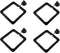 4 Pack Aquarium Fish Feeding Ring, Floating Food Feeder with Suction Cup, Square Shape, Black