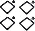 4 Pack Aquarium Fish Feeding Ring, Floating Food Feeder with Suction Cup, Square Shape, Black